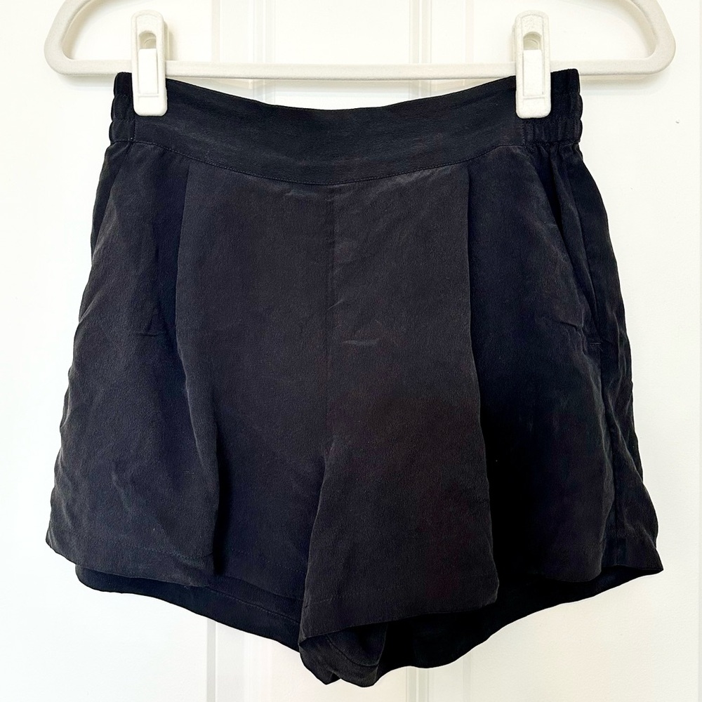 Grana flat front silk shorts
